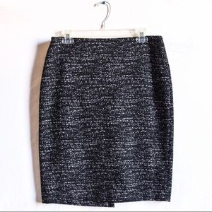 Vince Camuto Knitted Jacquard Black Pencil Skirt